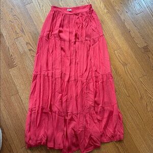 Z Supply Tiered Gauze Maxi Skirt Size XS Terracotta Long Fall Flowy Pull On